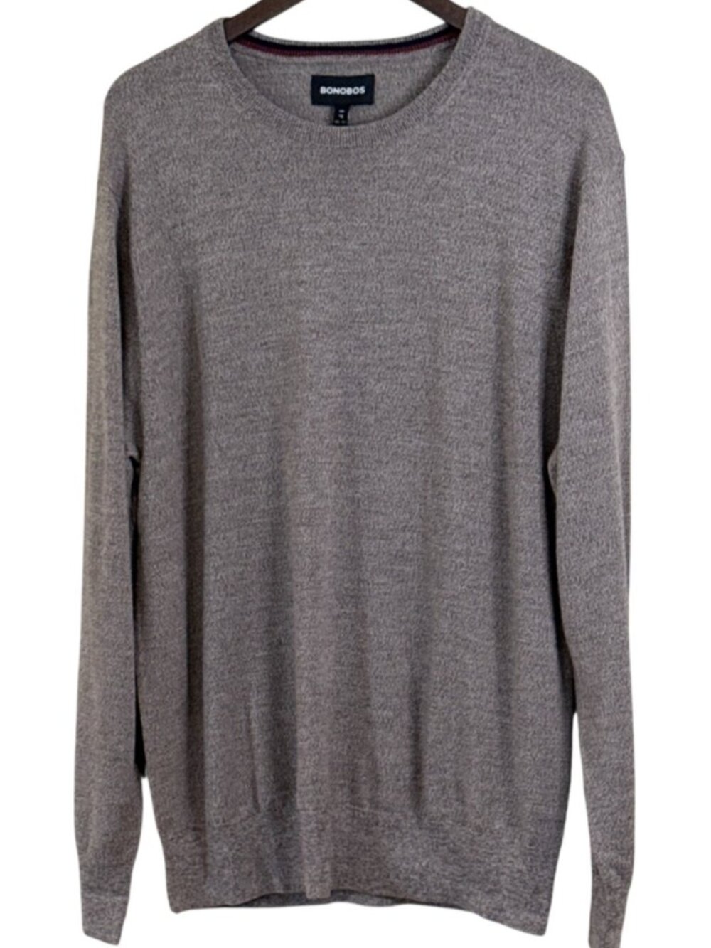 Bonobos Men's Crew Neck Fine Merino Wool Sweater Oat Brown Size XXL NIB